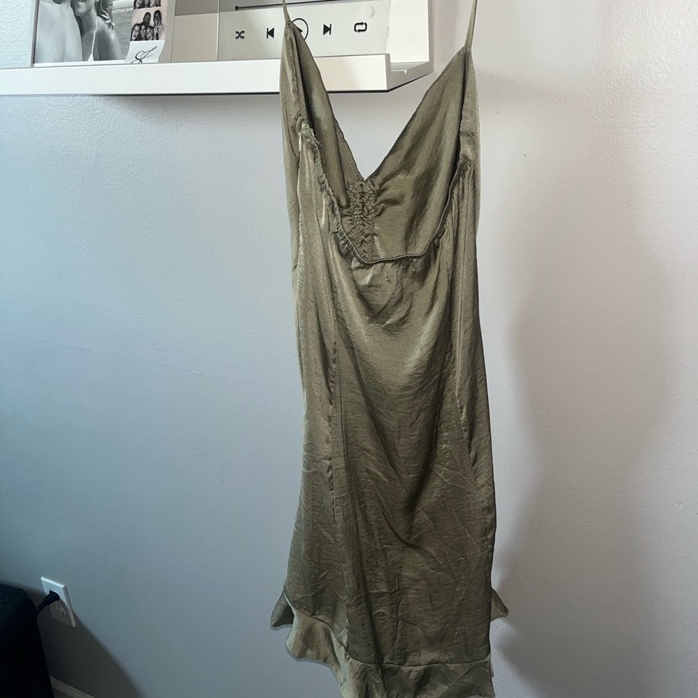 Elegant Olive Slip Dress